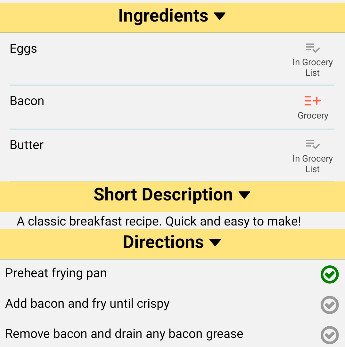 Recipe View example